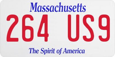 MA license plate 264US9