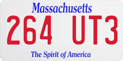 MA license plate 264UT3