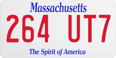 MA license plate 264UT7