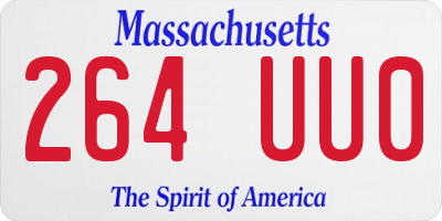 MA license plate 264UU0