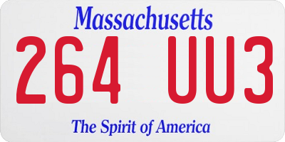 MA license plate 264UU3