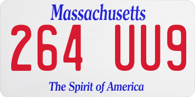 MA license plate 264UU9