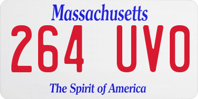 MA license plate 264UV0
