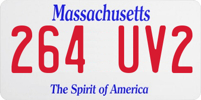 MA license plate 264UV2
