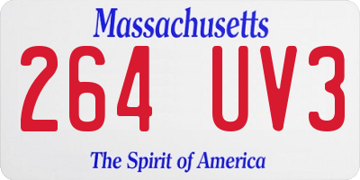 MA license plate 264UV3