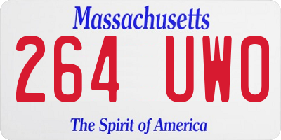 MA license plate 264UW0