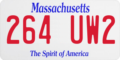 MA license plate 264UW2
