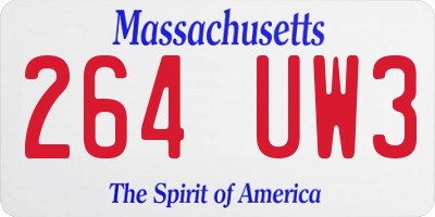 MA license plate 264UW3