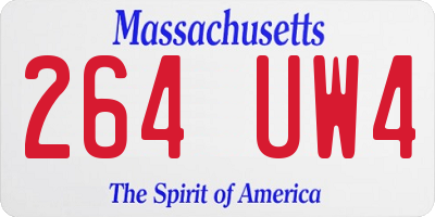 MA license plate 264UW4