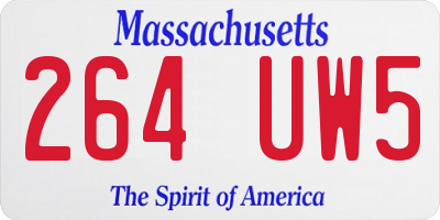 MA license plate 264UW5