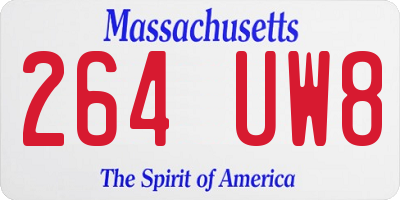 MA license plate 264UW8