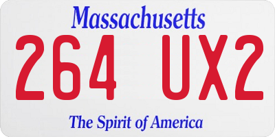 MA license plate 264UX2