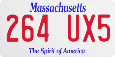 MA license plate 264UX5