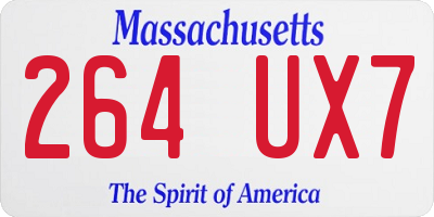 MA license plate 264UX7