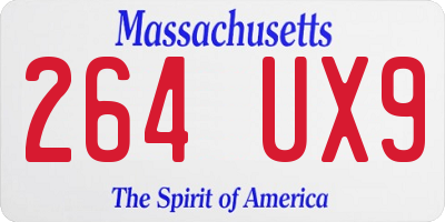 MA license plate 264UX9