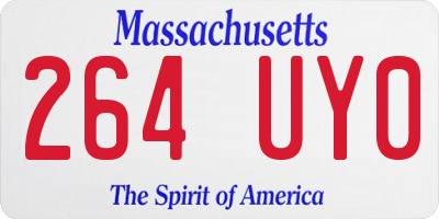 MA license plate 264UY0
