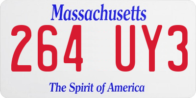 MA license plate 264UY3