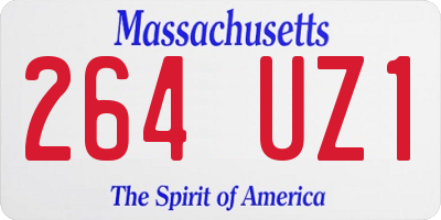 MA license plate 264UZ1