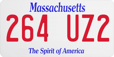 MA license plate 264UZ2