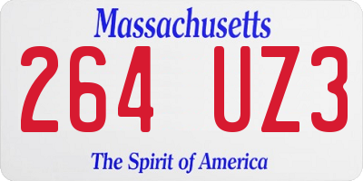 MA license plate 264UZ3