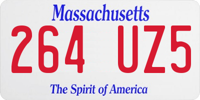 MA license plate 264UZ5