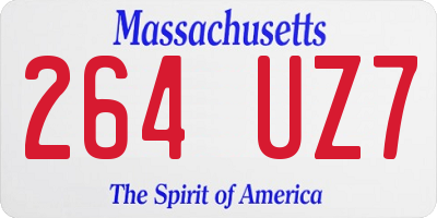 MA license plate 264UZ7