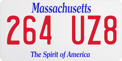 MA license plate 264UZ8