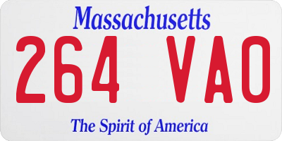 MA license plate 264VA0