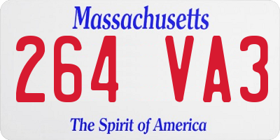 MA license plate 264VA3