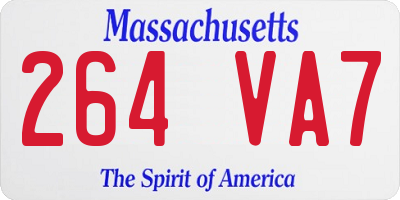 MA license plate 264VA7