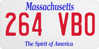 MA license plate 264VB0