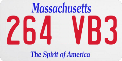 MA license plate 264VB3