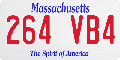 MA license plate 264VB4