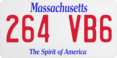 MA license plate 264VB6