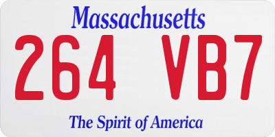 MA license plate 264VB7