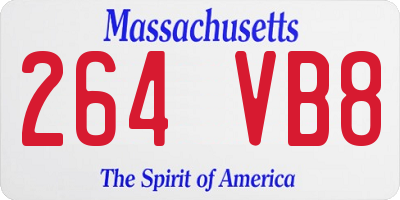 MA license plate 264VB8