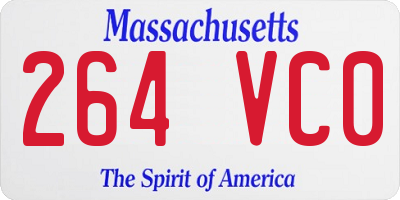 MA license plate 264VC0
