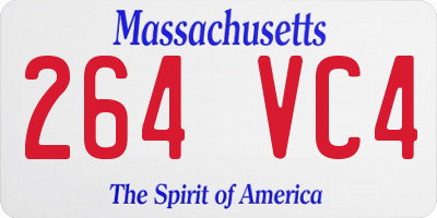 MA license plate 264VC4