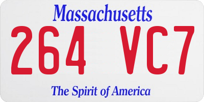MA license plate 264VC7