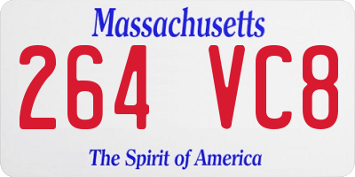 MA license plate 264VC8