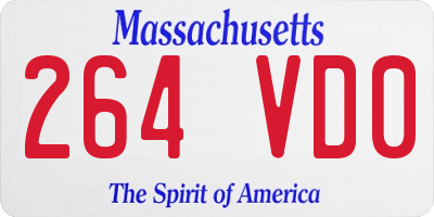 MA license plate 264VD0