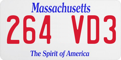 MA license plate 264VD3