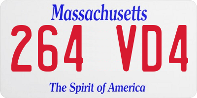 MA license plate 264VD4