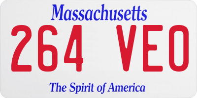 MA license plate 264VE0