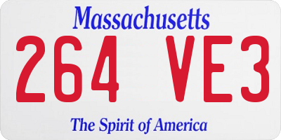 MA license plate 264VE3