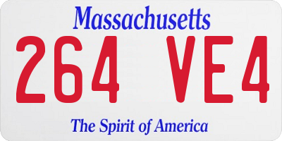 MA license plate 264VE4