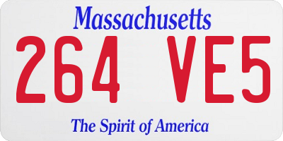 MA license plate 264VE5