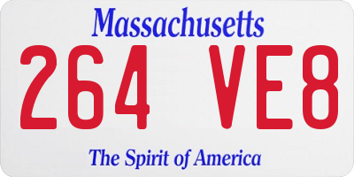 MA license plate 264VE8