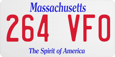 MA license plate 264VF0