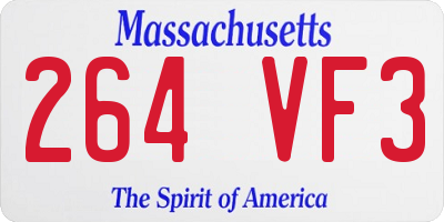 MA license plate 264VF3